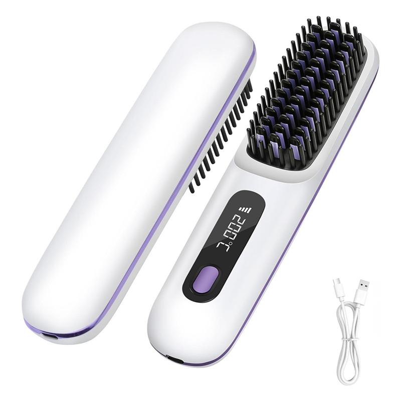 Luxury Ionic Hair Straightener Brush – Salon Style at Home