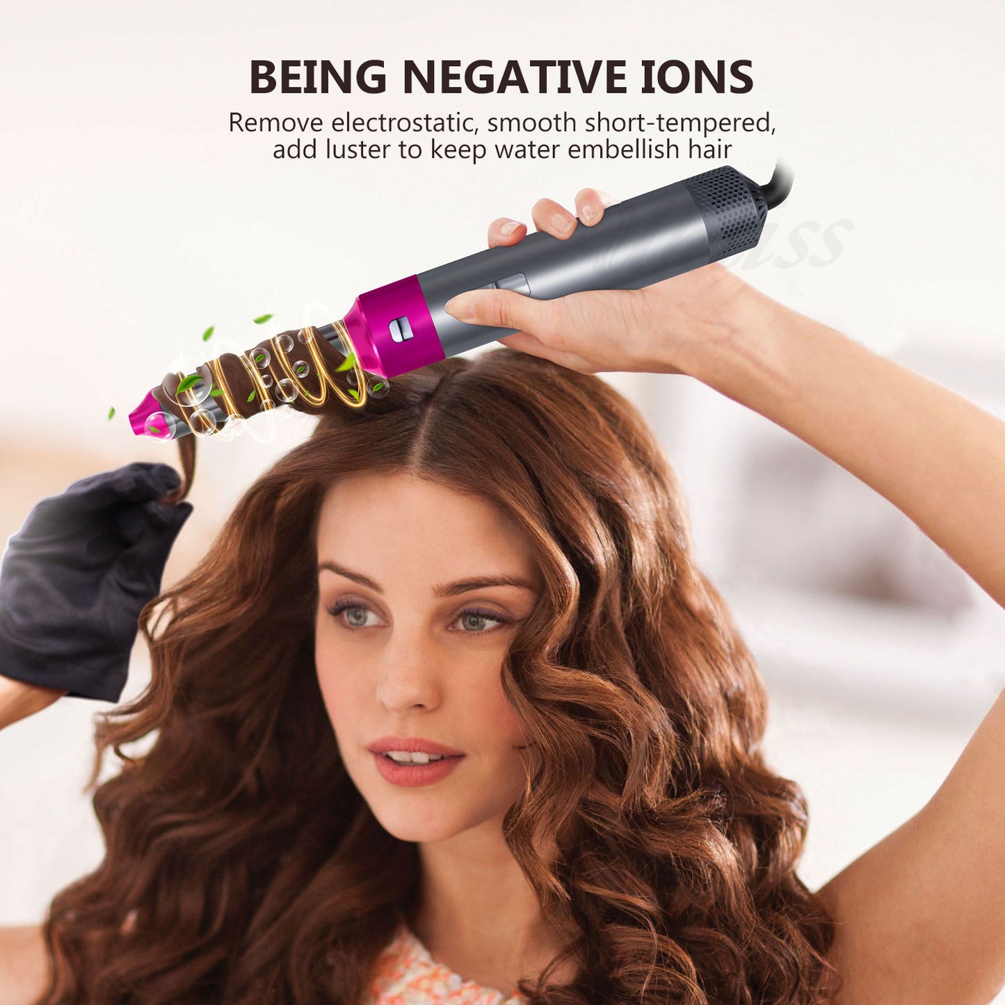 5-in-1 Hair Styler 1000W Electric Straightener & Curler Hot Air Brush (110/220V)