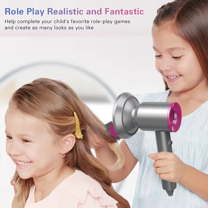 Luxury Pink & Grey Hair Dryer Set - Eco-Friendly Rechargeable Batteries