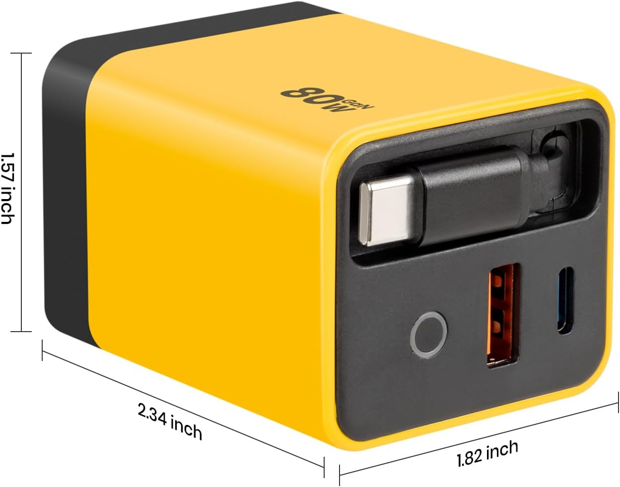 80W PD Multi-Port Fast Charger - Retractable USB Cable
