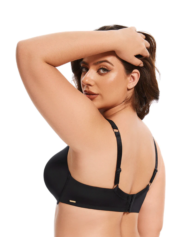 Curvy Lightly Padded T-Shirt Bra -BLACK