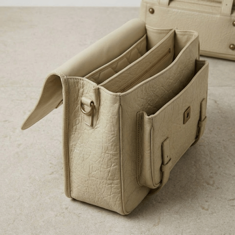 Vintage Crinkled Ladies Satchel Dual Buckle Strap ZTS-CR-163