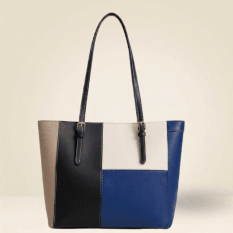Chic Multi-Color Patchwork Structured Tote Bag ZTS-CR-052