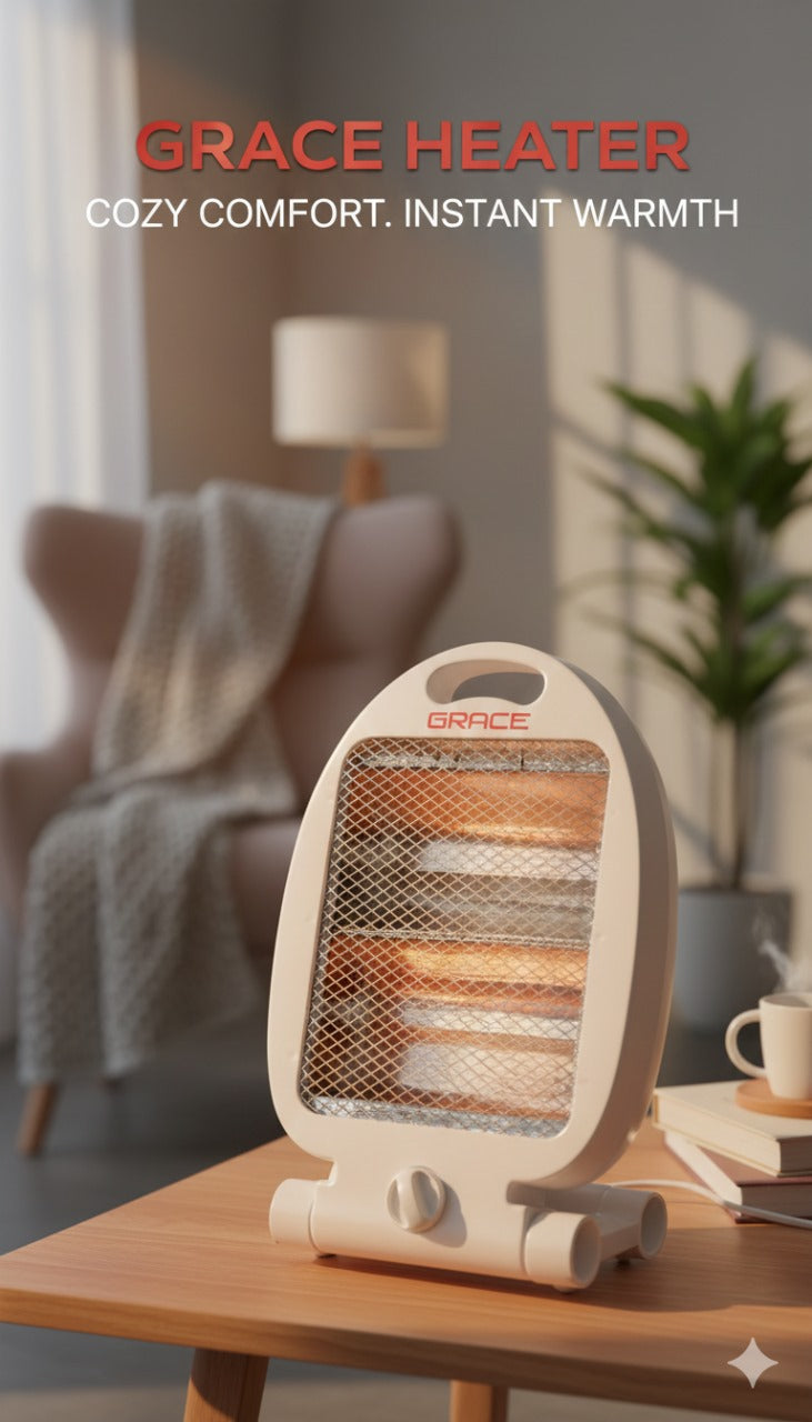 Grace Fish Electric Heater 300/600W – Portable Room Heater with 2 Heat Settings