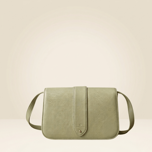 Classic Tan PU Leather Crossbody Bag with Metallic Lock ZTS_CR_097