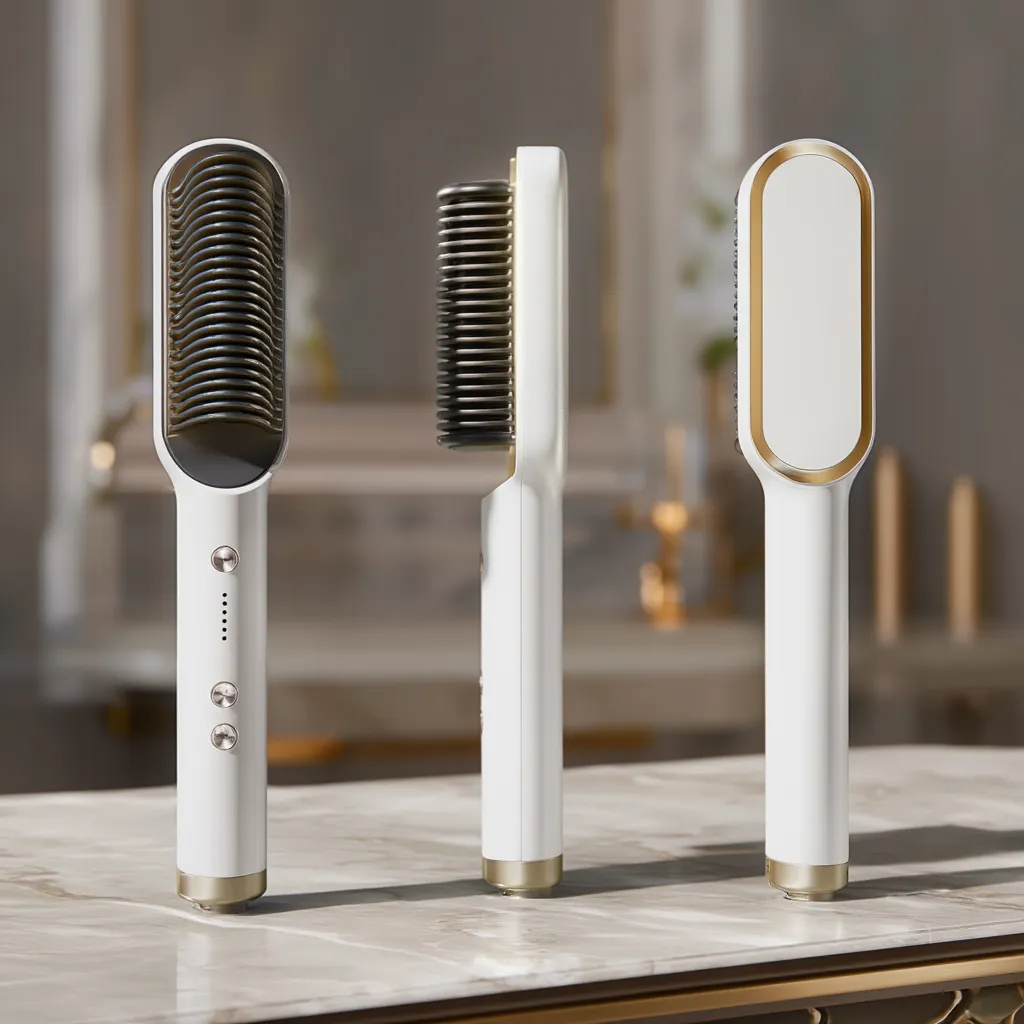 Luxury Ionic Hair Straightener Brush – Salon Style at Home
