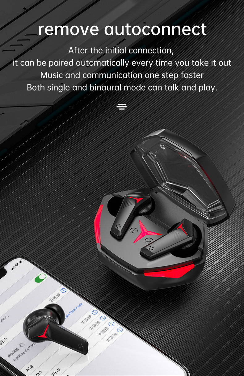 Wireless Bluetooth Gaming Earbuds with LED Lights & Deep Bass Sound