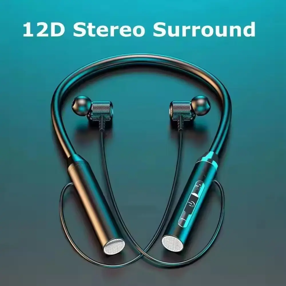 Bluetooth Neckband Headphones – 8H Playtime & Fast Charging
