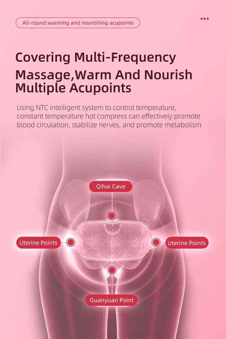 Smart Menstrual Heating Belt for Period Cramps – Rechargeable Electric Waist Heating Pad with 3 Heat Levels & Vibration Massage for Women