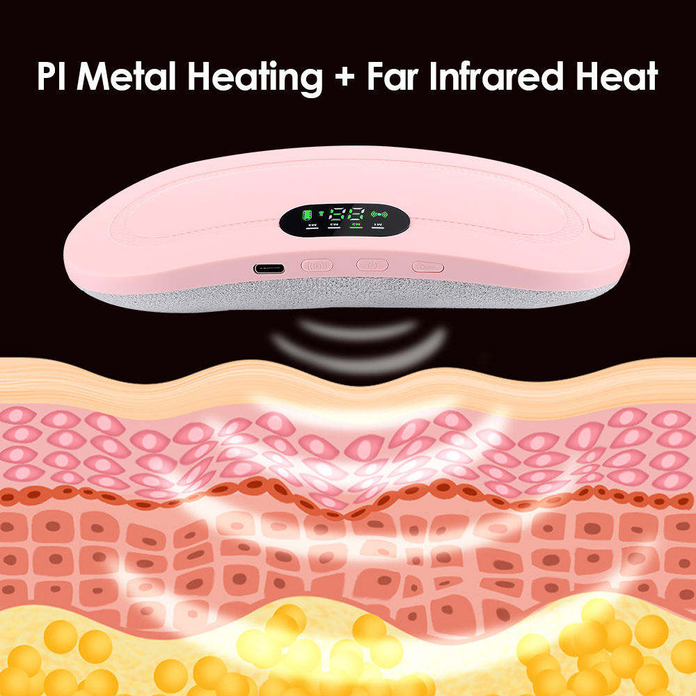 Smart Menstrual Heating Belt for Period Cramps – Rechargeable Electric Waist Heating Pad with 3 Heat Levels & Vibration Massage for Women