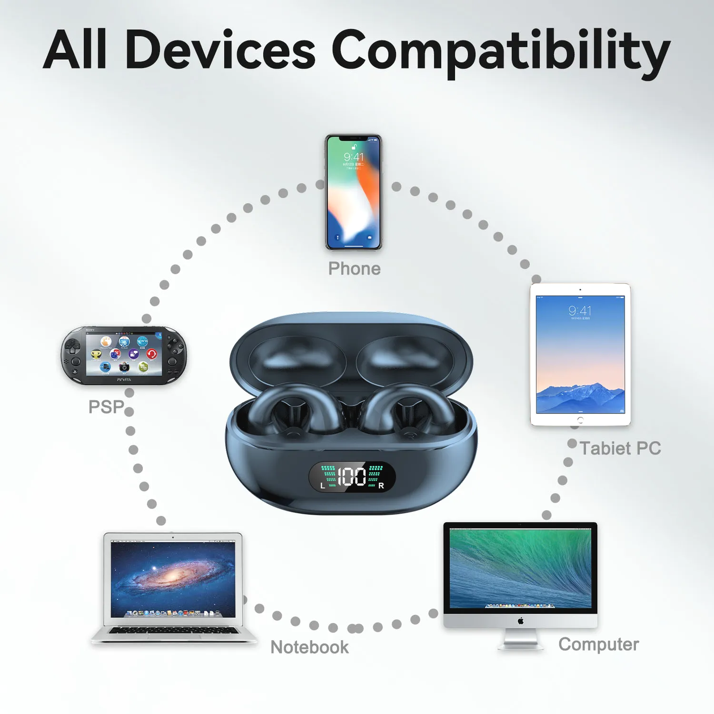 Wireless Bluetooth Earbuds with LED Display – Mini Comfortable TWS Headset