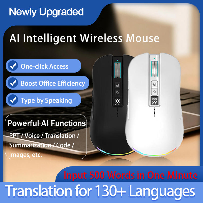 Wireless Mouse Rechargeable – Silent Click RGB Ergonomic Mouse