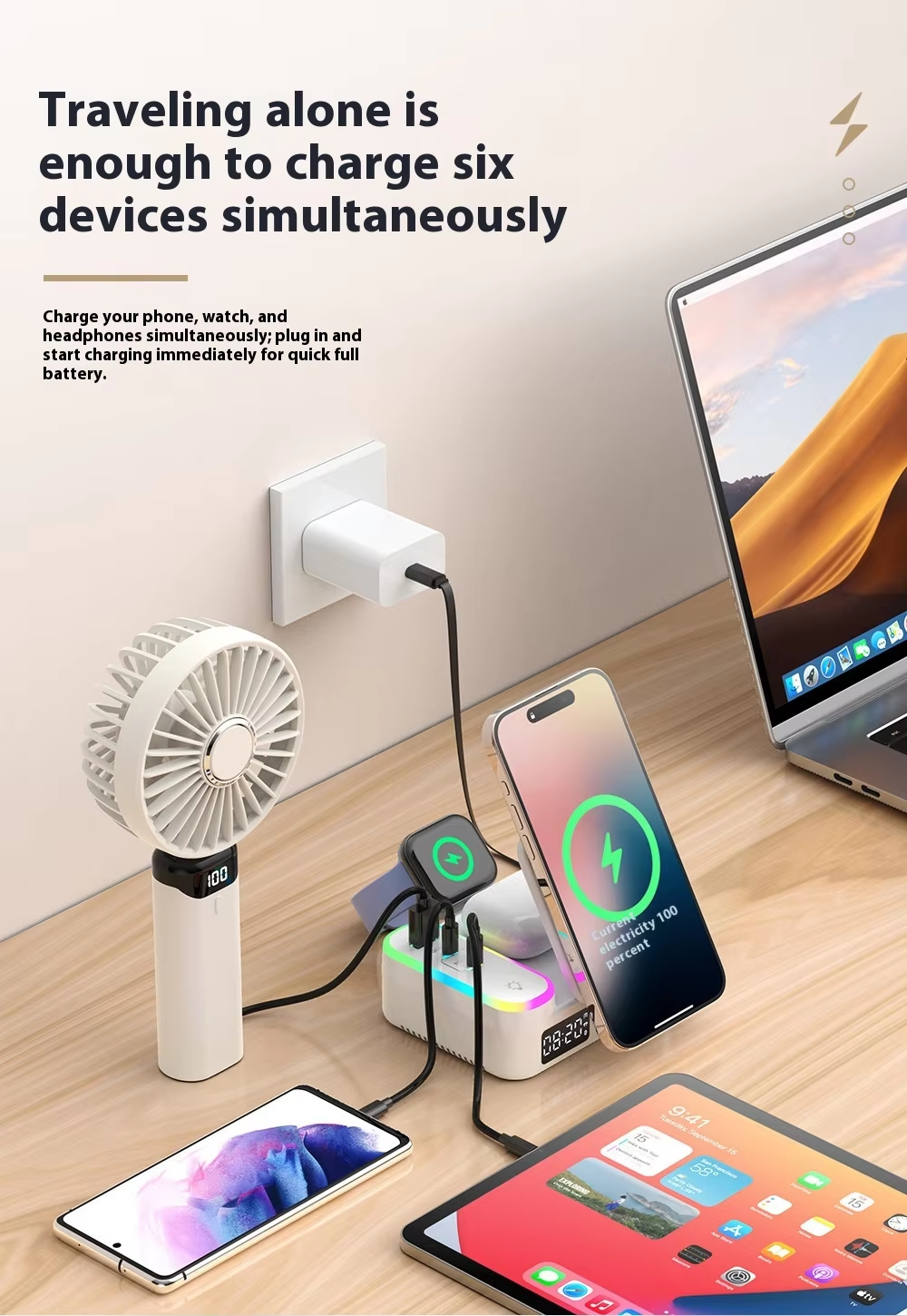 3-in-1 Wireless Charging Station – Fast Charger for Phone, Watch & Earbuds