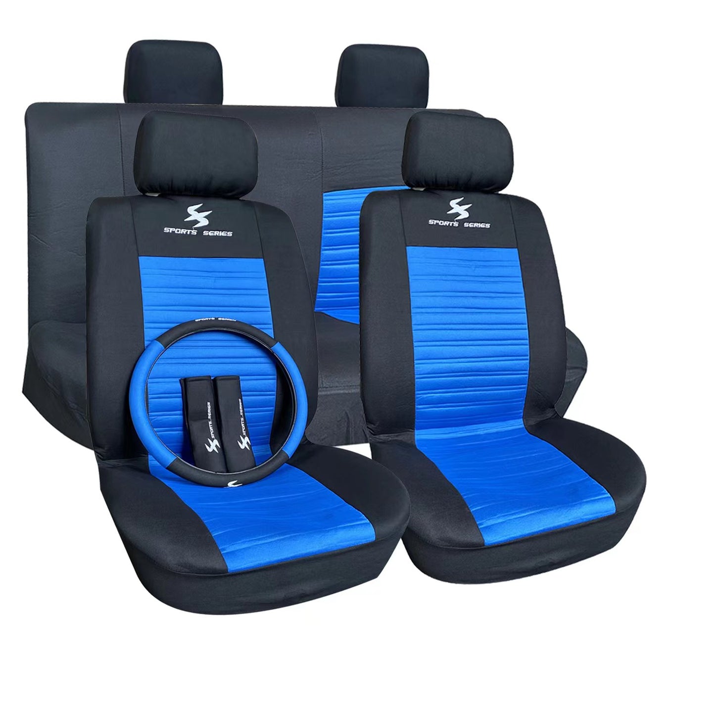 High-Quality Car Seat Covers Full Set – Stylish Black Sports Edition