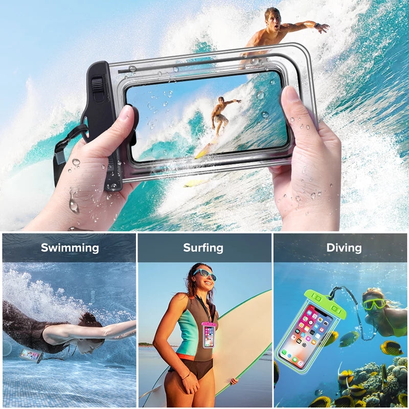 Universal Waterproof Phone Case – Beach & Swimming Dry Pouch Bag