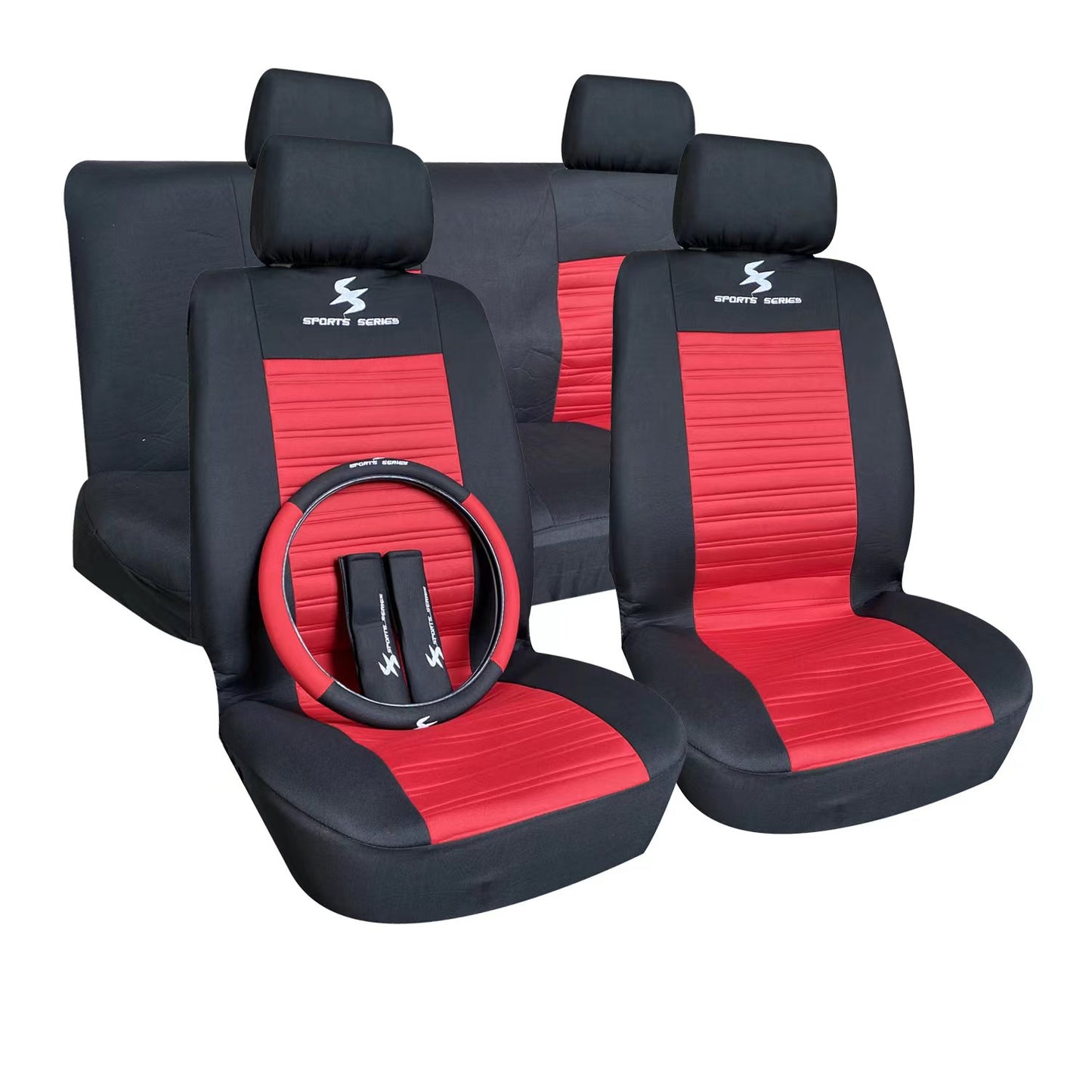 High-Quality Car Seat Covers Full Set – Stylish Black Sports Edition