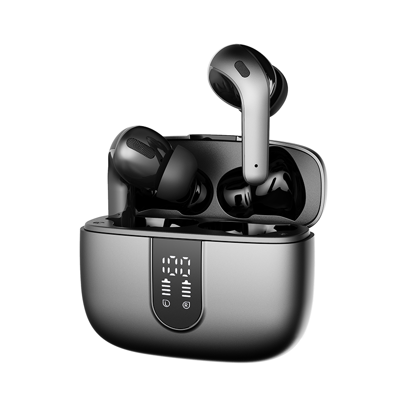 Wireless Bluetooth Earbuds with LED Display – Noise Cancelling & Long Battery