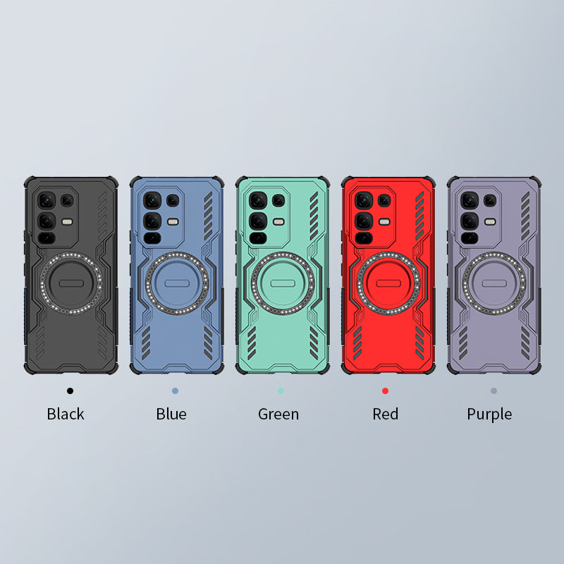 Infinix Note 50 Pro Rugged Armor Case with Magnetic Ring Holder | Shockproof Heavy Duty Back Cover