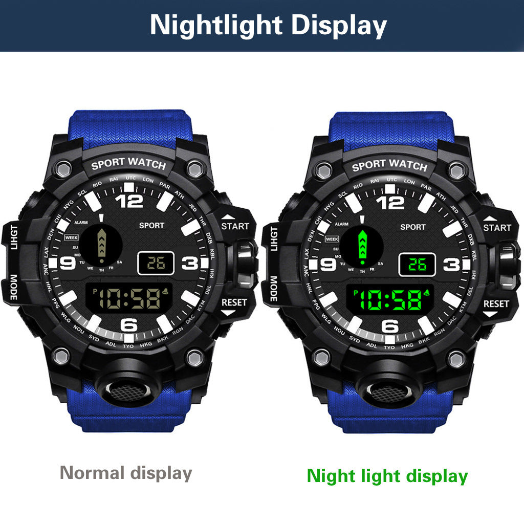 Men’s Sport Watch – Digital & Analog Waterproof Military Style