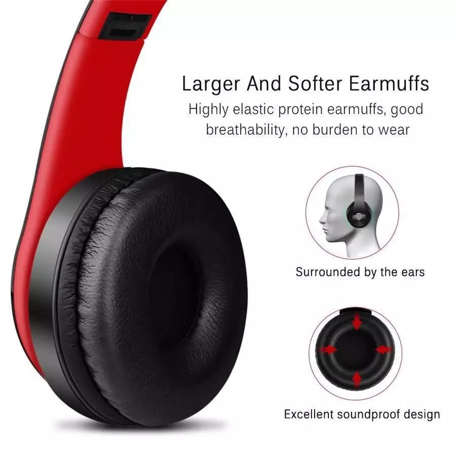 Bluetooth Headphones with LED Lights – Foldable & Long Battery Life
