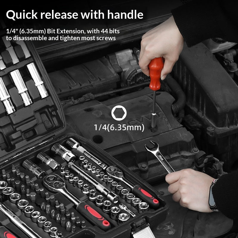 Professional 216-Piece Auto Repair Tool Set | Chrome Vanadium Socket Wrench Kit with Ratchet Spanners & Storage Case