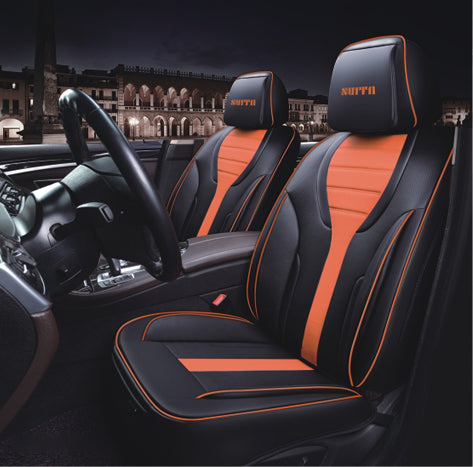 Luxury Car Seat Covers Black & Red – Waterproof Leather Universal Fit Cushion Set