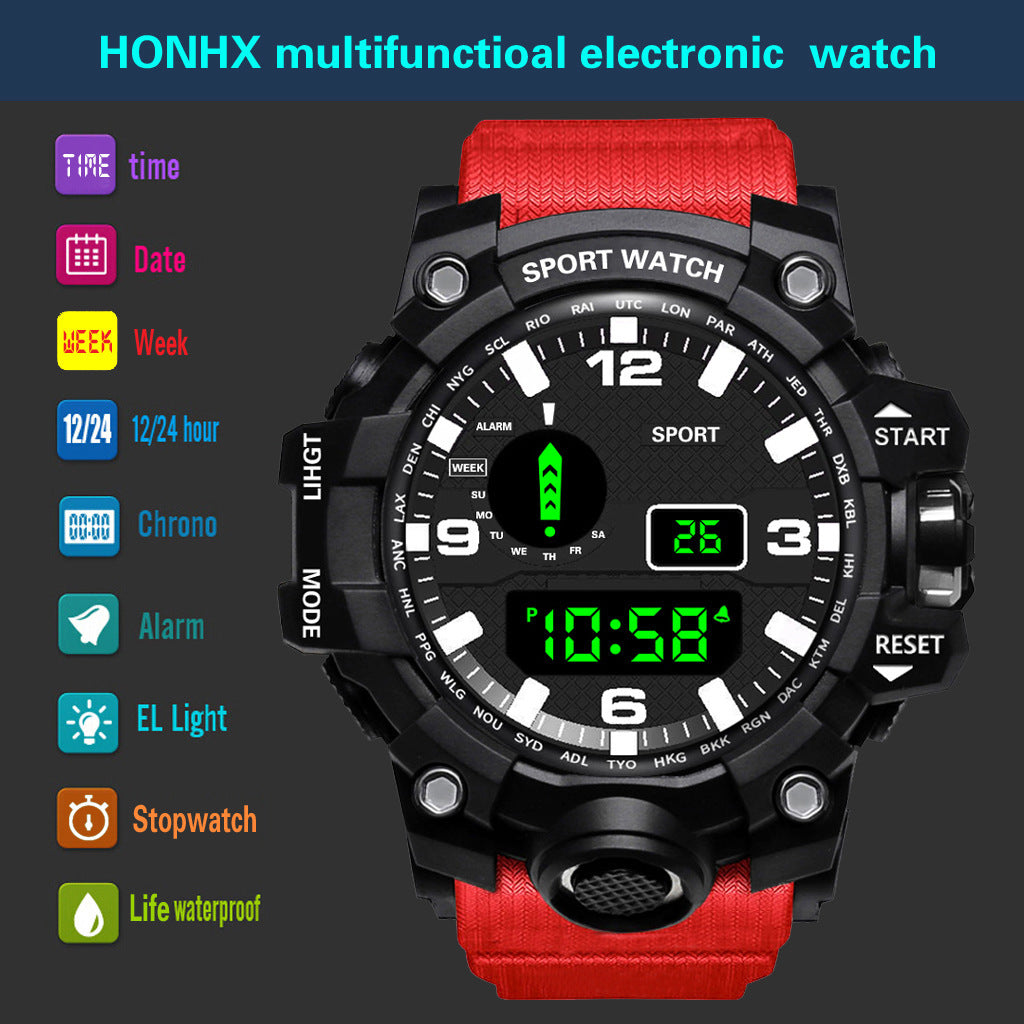 Men’s Sport Watch – Digital & Analog Waterproof Military Style
