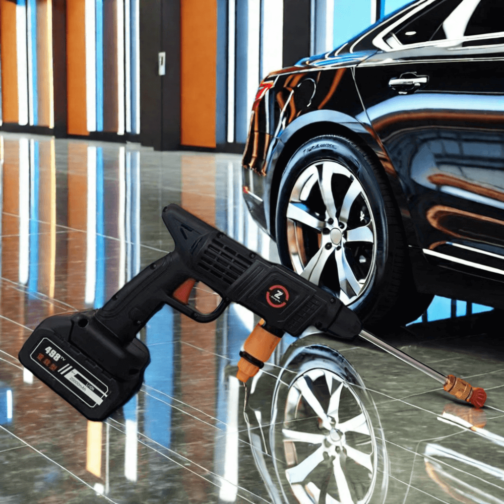 Portable Wireless High Pressure Under 1000W Metal & Plastic Car Washer Set Orange Car Cleaning Tool Kit Gun-like Car Wash Tool