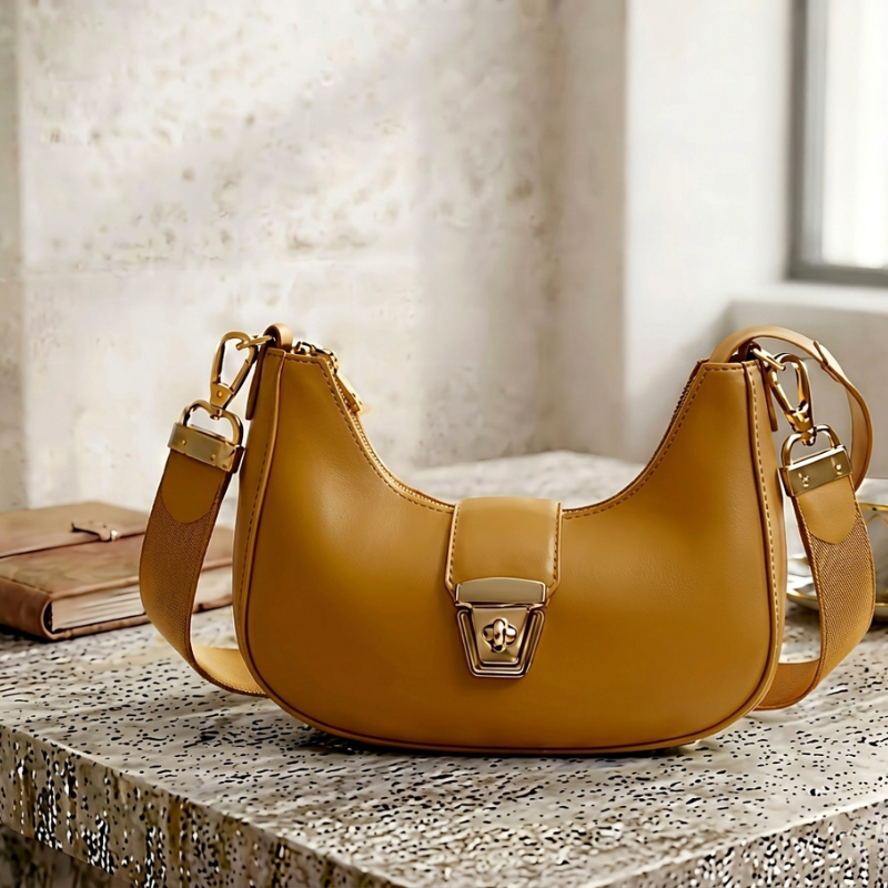 Crossbody Bag with Gold-Tone Lock | Trendy & Casual ZTS-CR-170