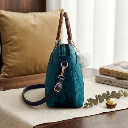 Premium Teal Blue Quilted Shoulder Bag for Women ZTS-CR-172