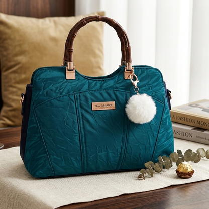 Premium Teal Blue Quilted Shoulder Bag for Women ZTS-CR-172