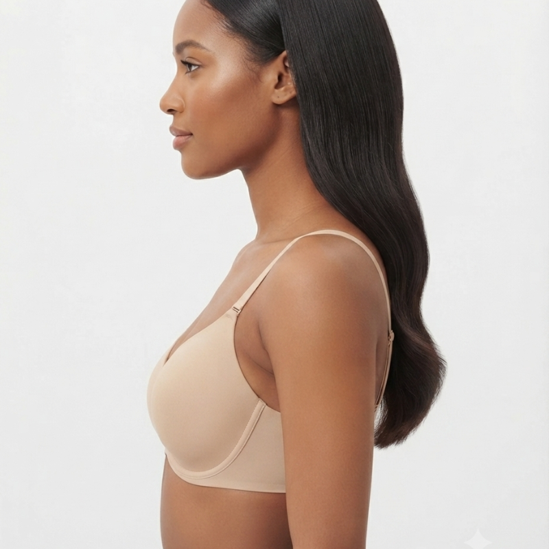 Deeo Plung Lightly Padded Wired Cotton T-Shirt Bra