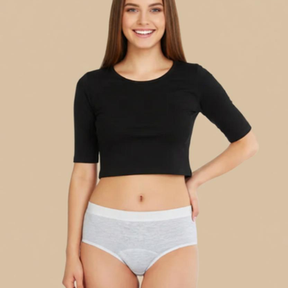 Pack Of 2 Super Soft Cotton Mid Waist Period Panty-Assorted