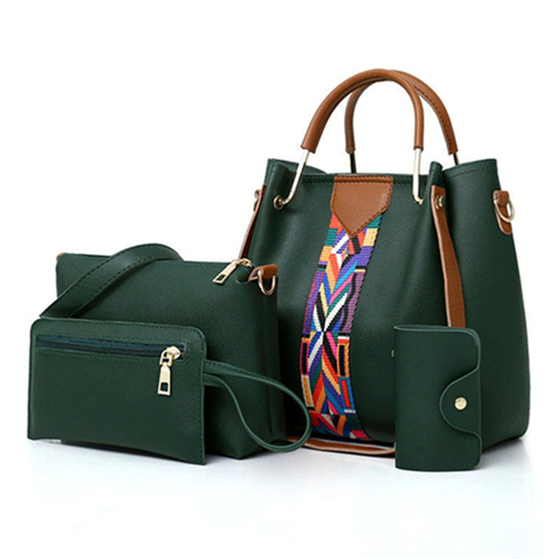 Women's Handbags 4-Piece Set with Zipper Closure ZTS-CR-003