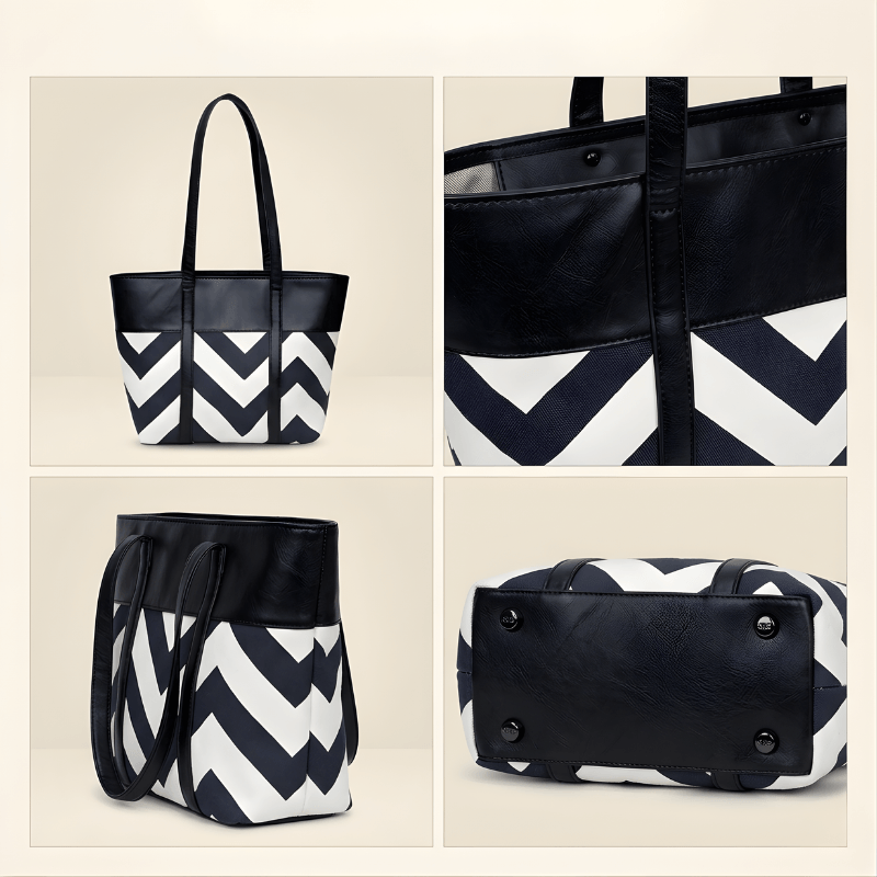 Premium Zig-Zag Pattern Tote Bag Stylish Women’s ZTS-CR-061