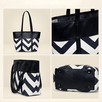 Premium Zig-Zag Pattern Tote Bag Stylish Women’s ZTS-CR-061