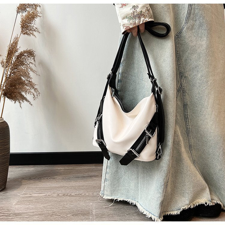 Women's Trendy Tote Bag Niche Design Trendy PU Ladies Backpack Casual Double-Strap ZTS-CR-160