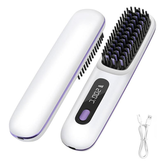 Luxury Ionic Hair Straightener Brush – Salon Style at Home