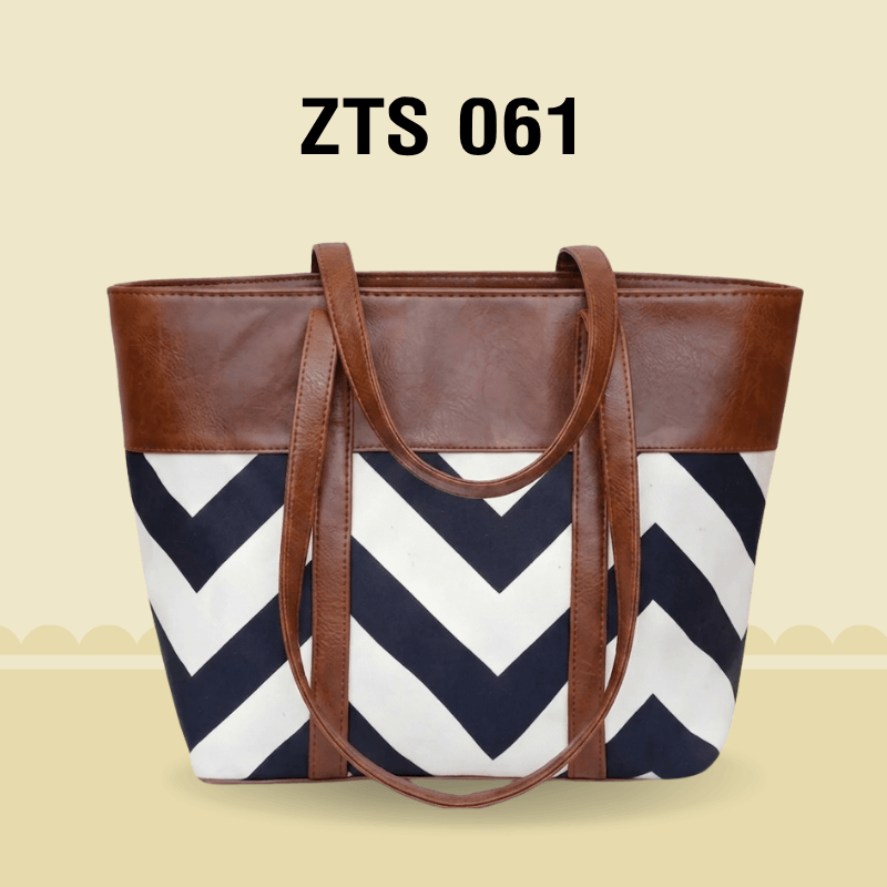 Premium Zig-Zag Pattern Tote Bag Stylish Women’s ZTS-CR-061