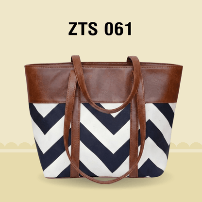 Premium Zig-Zag Pattern Tote Bag Stylish Women’s ZTS-CR-061