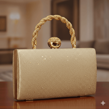 Clutch for women  Hard Case Clutch with Crystal LockZTS-CR-039