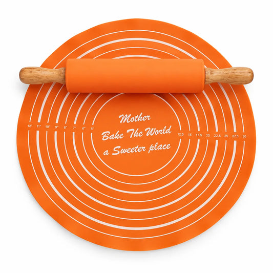 Dough Mat & Pin FY-01 Assorted | Silicone Baking Mat with Rolling Pin