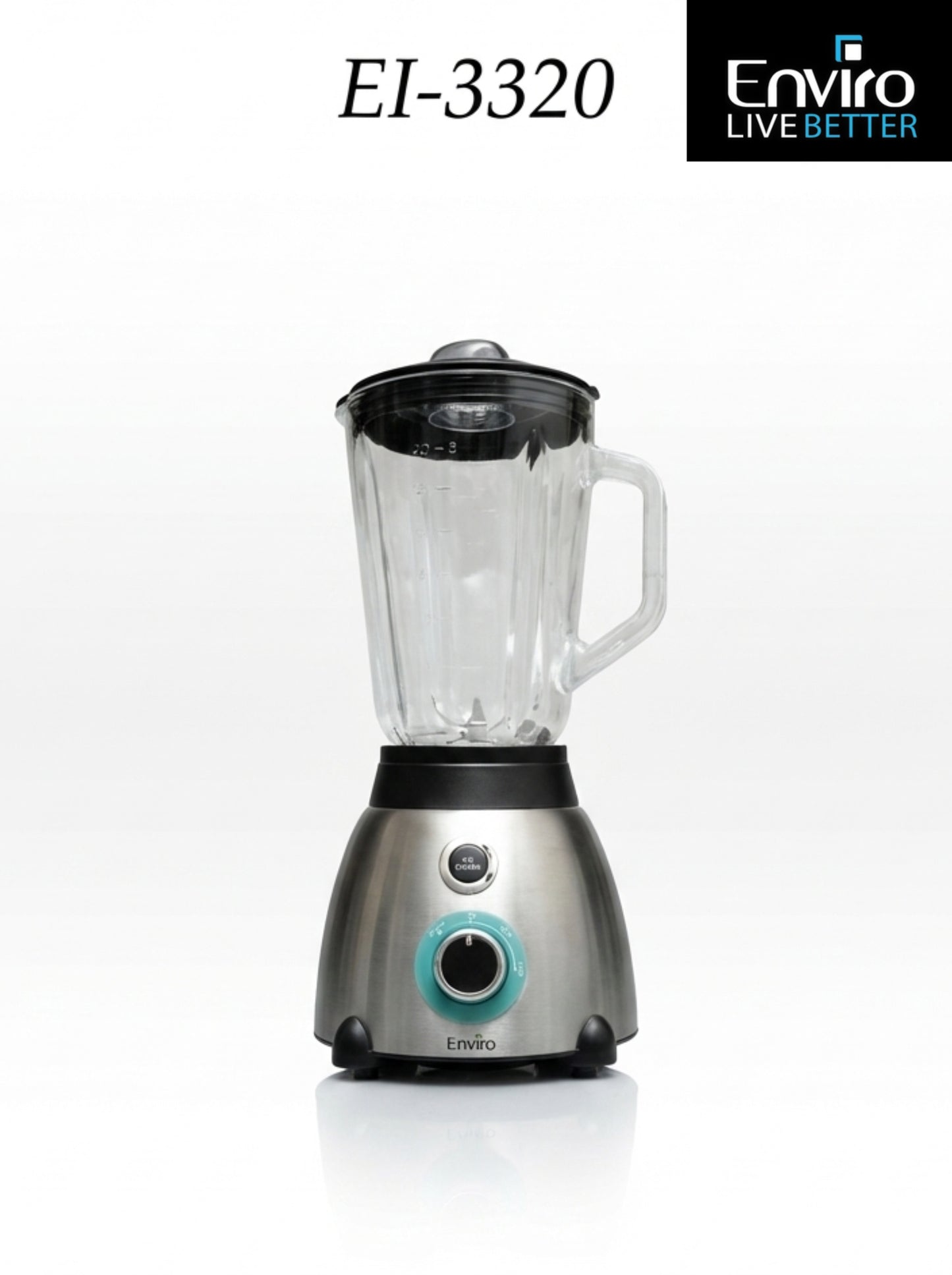 Enviro Countertop Blender EI-3320 – Powerful 600W Blender with 1.5L Glass Jar