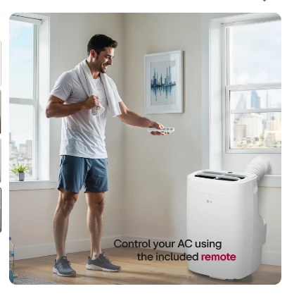 7,300 BTU (SACC) / 11,000 BTU (ASHRAE) Portable Air Conditioner, 300 Sq. Ft