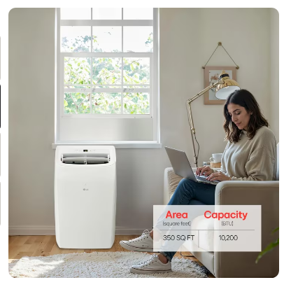 10,200 BTU (SACC) / 14,000 BTU (ASHRAE) Portable Air Conditioner with Heat, 450 Sq. Ft