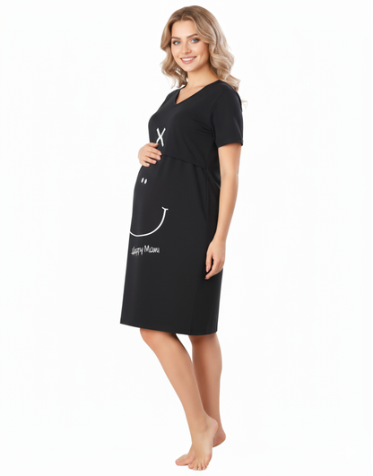 Made For Moms feeding night shirt-BLACK