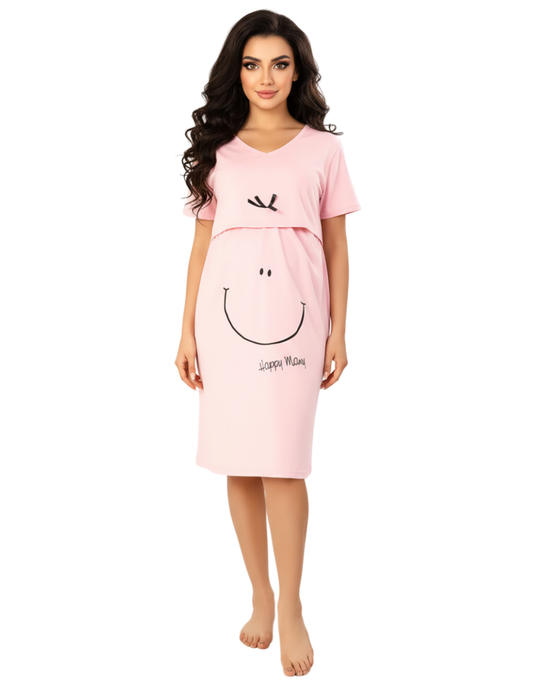 Losha Made For Moms feeding night shirt-PINK