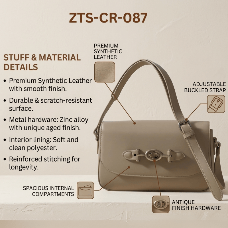 Classic Saddle Bag with Buckle Closure ZTS-CR-087