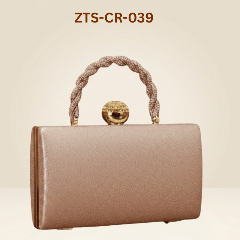 Clutch for women  Hard Case Clutch with Crystal LockZTS-CR-039