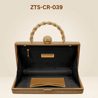 Clutch for women  Hard Case Clutch with Crystal LockZTS-CR-039